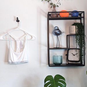 CK One unlined cotton-blend sports bra